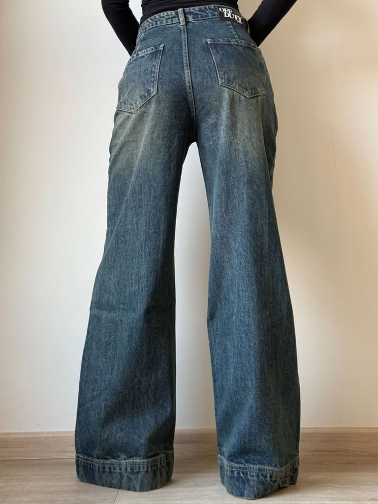 Tinted Vintage Washed Wide Leg Baggy Jeans — photo 10