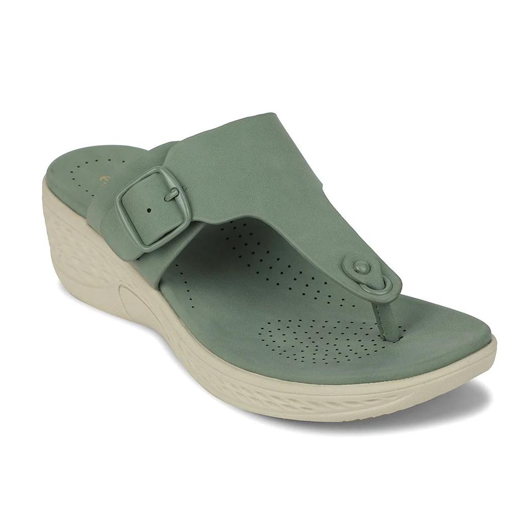 Healers Sea Green Wedge Heel Sandal For Women ZQ-FD-51 By Liberty