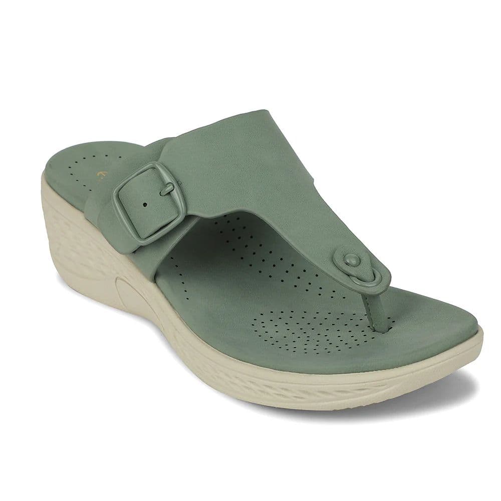 Healers Sea Green Wedge Heel Sandal For Women ZQ-FD-51 By Liberty — 3/36 / Sea Green