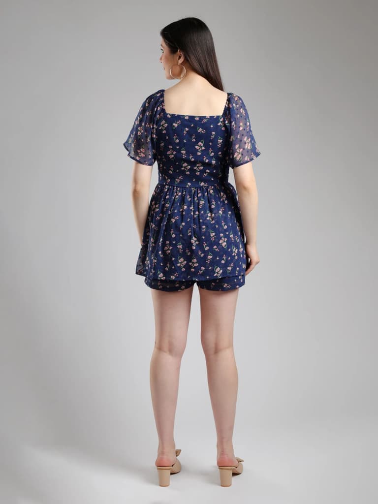 Serra Printed Blue Romper — photo 4