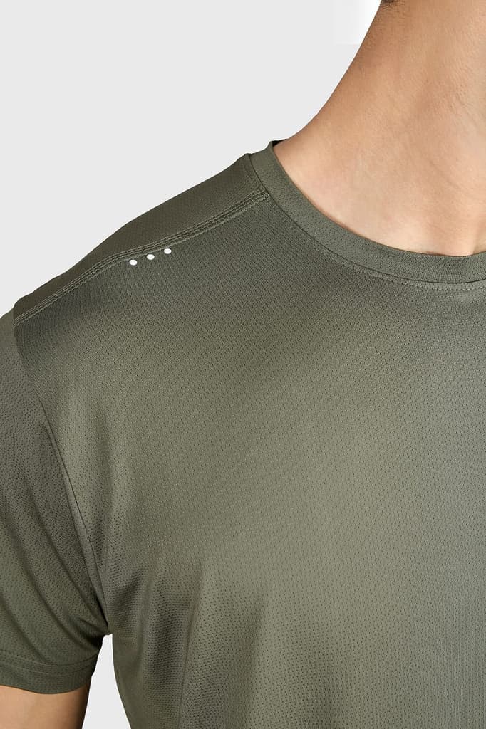 Laser Cut Running T-shirt Olive — photo 3