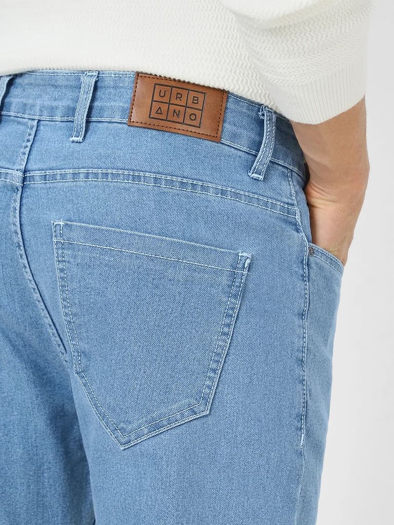 Men's Light Blue Slim Fit Denim Jeans Stretchable — photo 6