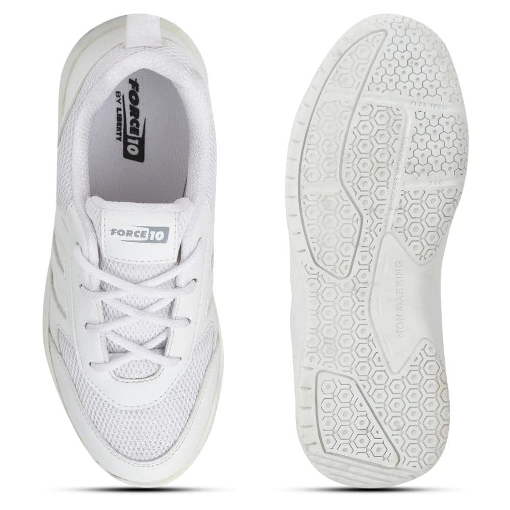 Force 10 White Lacing Uniform School Shoes For Kids SKOLGAME-L By Liberty — photo 8