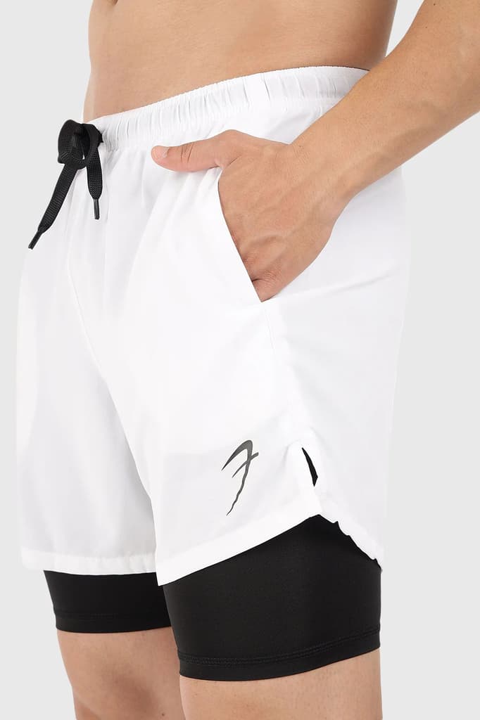 2 in 1 5" Compression Shorts White — photo 3