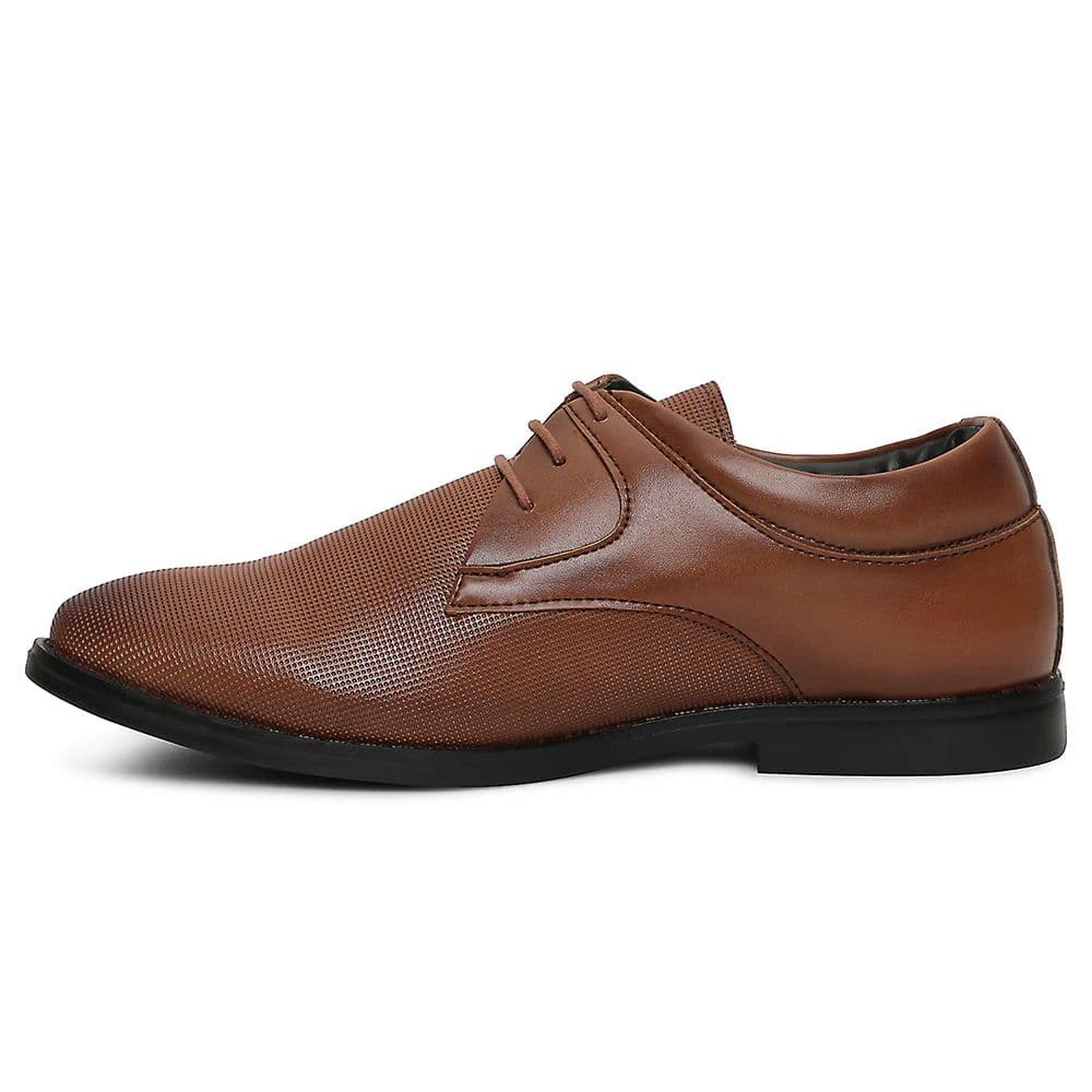 Healers Tan Formal Lacing Derby Shoes For Men DERBO-10E By Liberty — photo 3