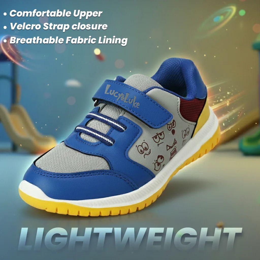 Lucy & Luke Royal Blue Sports Non Lacing Walking Shoes for Kids JAMIE-K5E by Liberty — photo 2