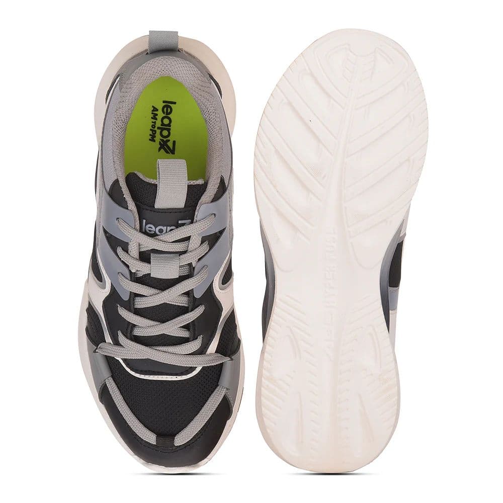 Leap7x Light Grey Sports Lacing Running Shoes For Kids GAMEON-2EL By Liberty — photo 8