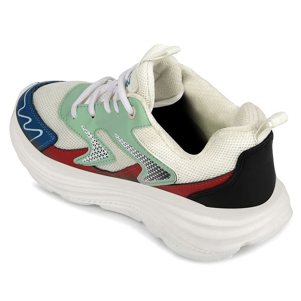 Leap7x White Sports Lacing Running Shoes For Kids VISTA-L By Liberty — photo 4