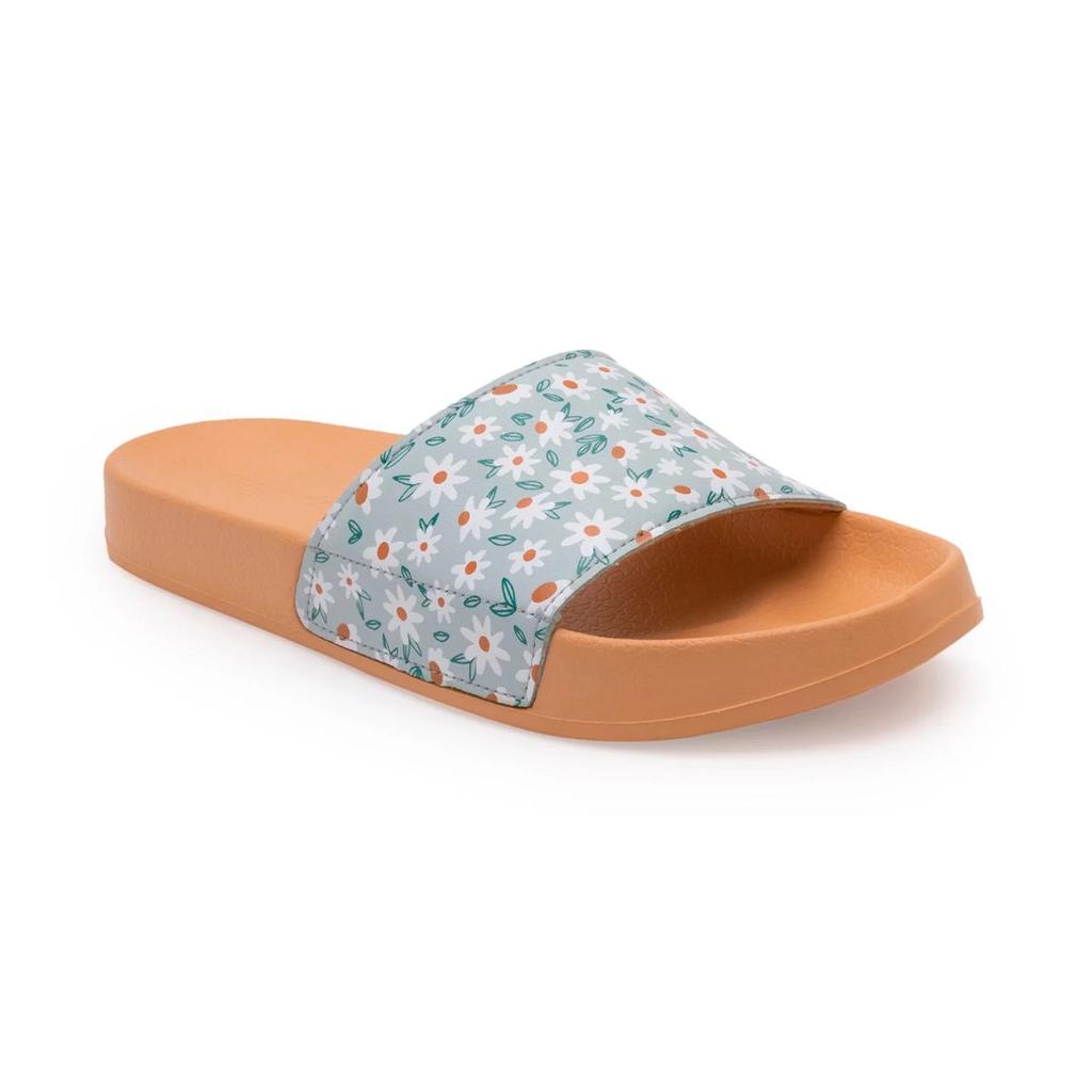 Women's Sliders in Light Orange | Casual Pool Sliders
