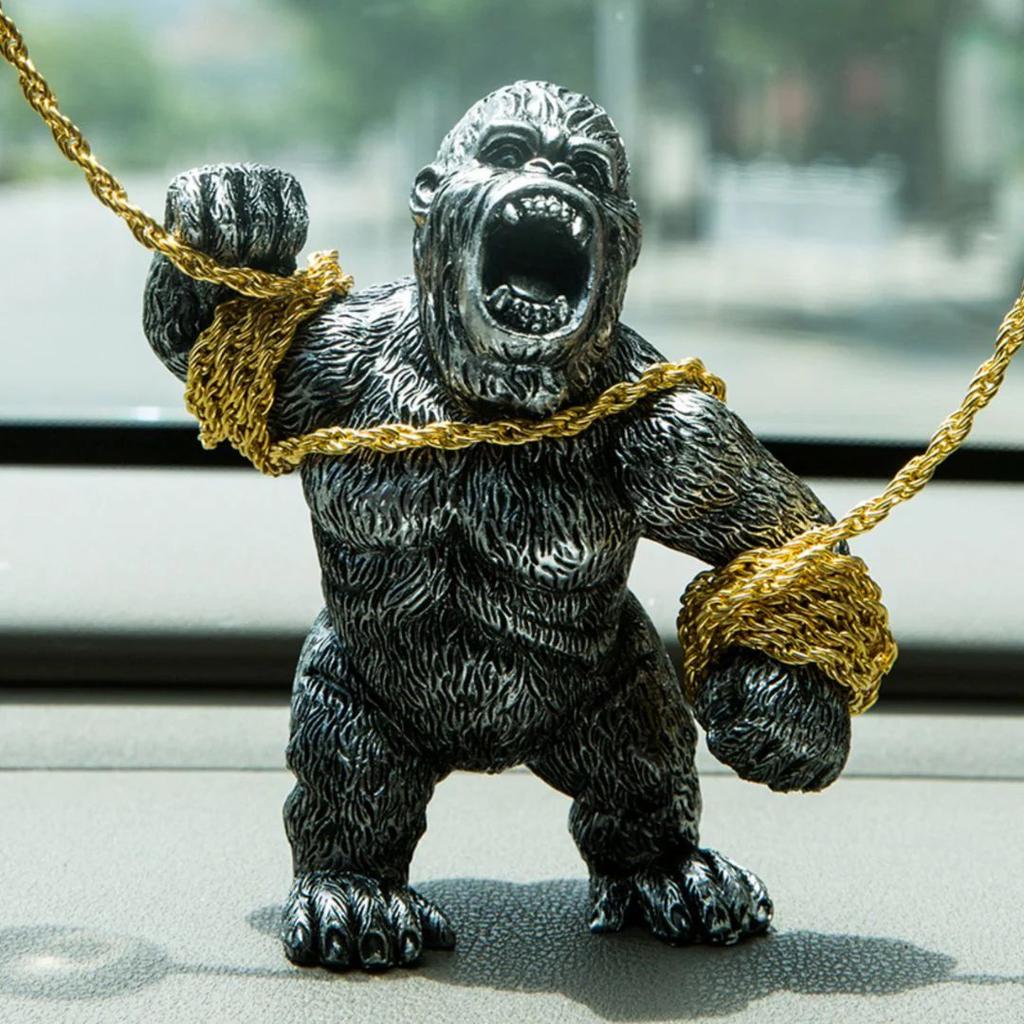 Angry Kong Car Decor | Funny & Fierce Dashboard Accessory! — Grey