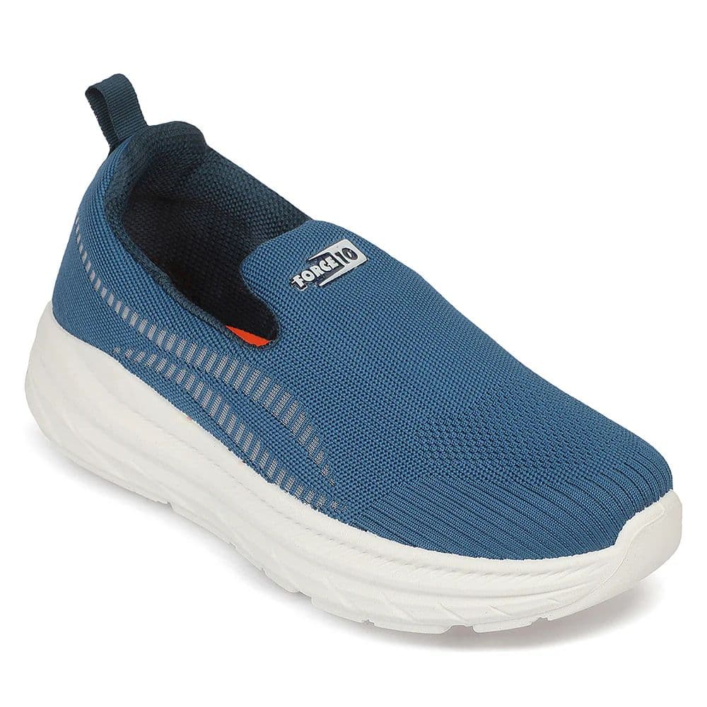 Force 10 RUNSTEP-E Teal Blue Sports Non Lacing Walking Shoes For Men By Liberty — 6/40 / Teal Blue