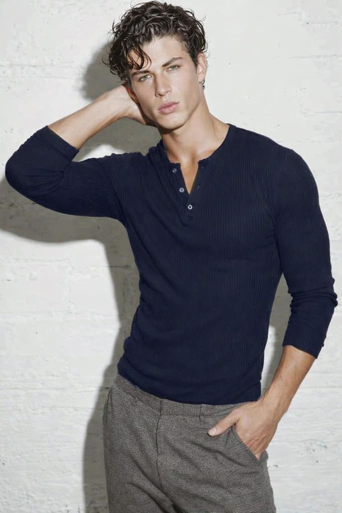 Fine Rib Henley Full Sleeve Tee — photo 4