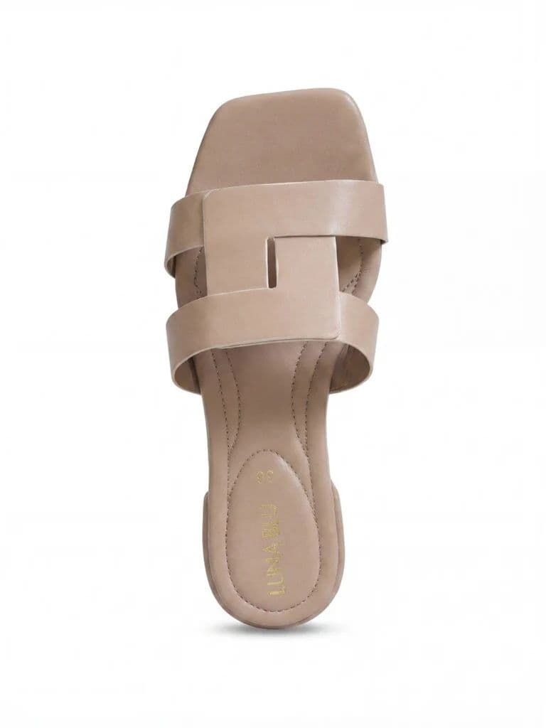 LUNA BLU Blush Pink Lock Pattern Sandals — photo 3