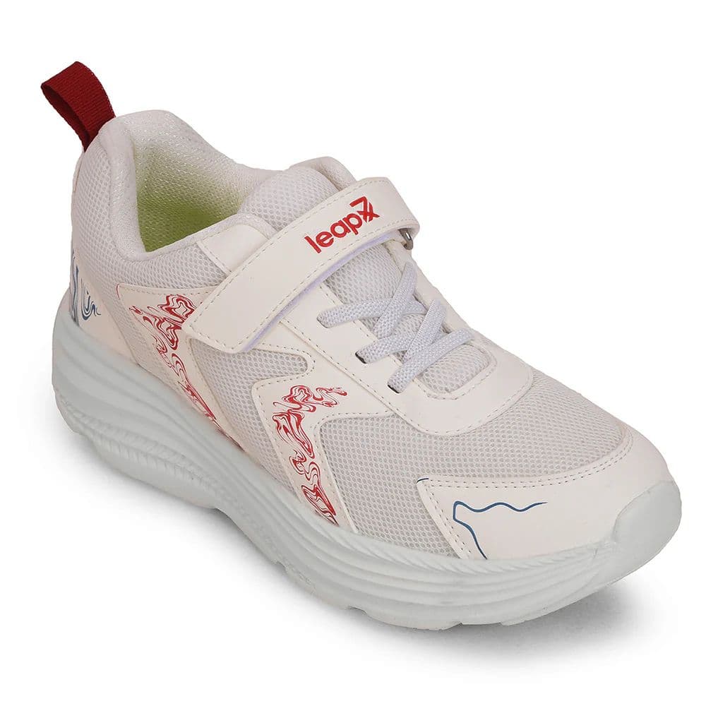 Leap7x White Sports Lacing Running Shoes For Kids ELENOR-2LE By Liberty — 9C/27 / White
