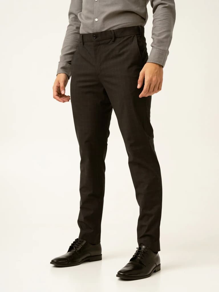 Submarine Black Checks Formal Pants
