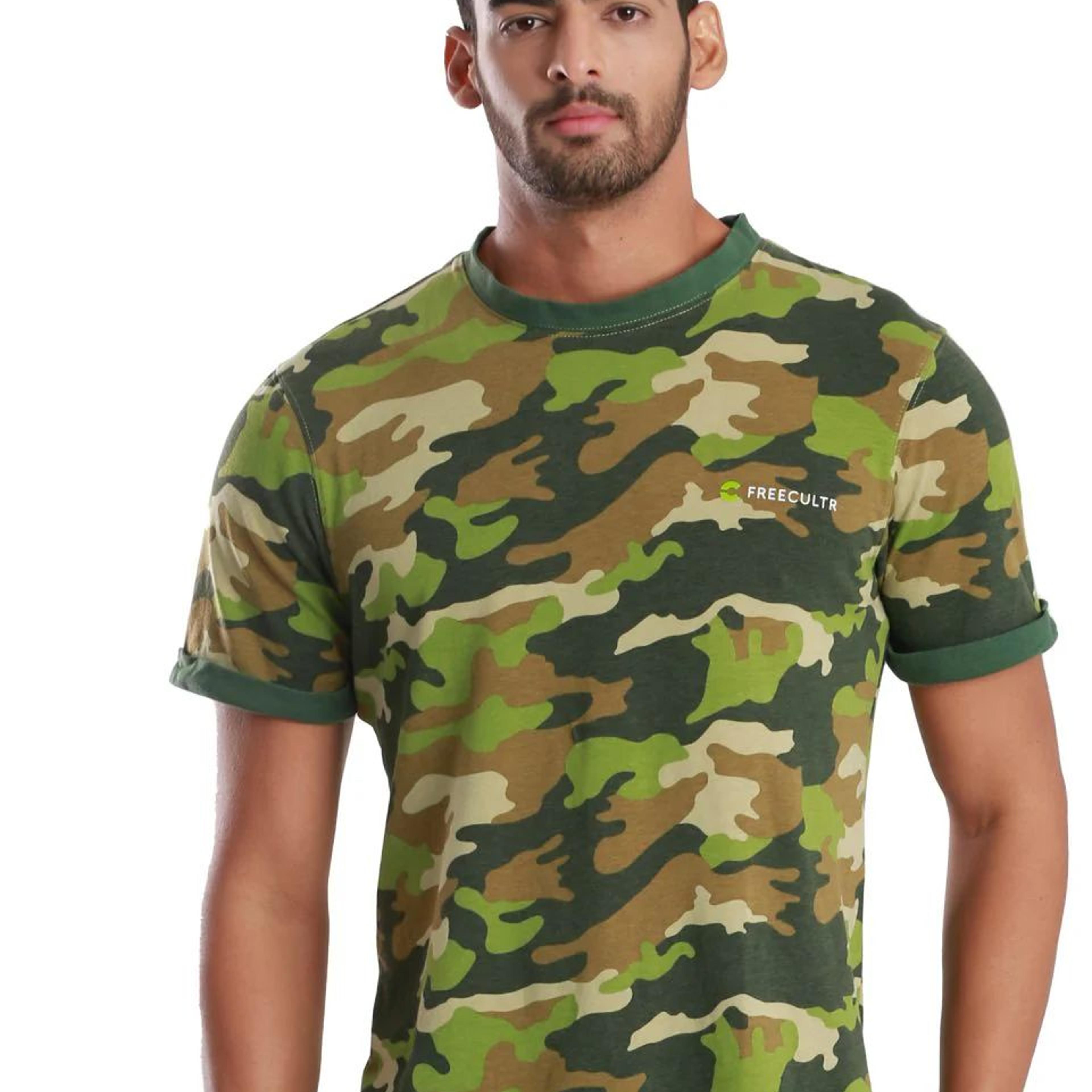 Full Camo Camo Printed Organic Bamboo T-Shirt (Pack Of 1)