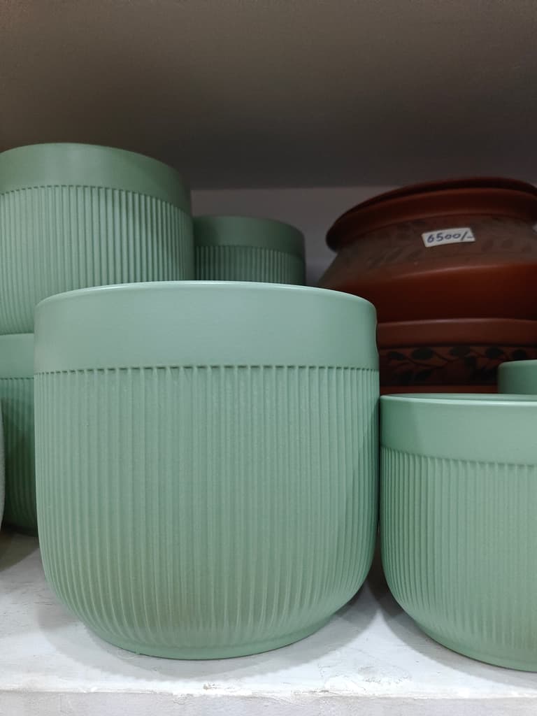 Green Ceramic Vase | Handmade | Decorative | Unknown