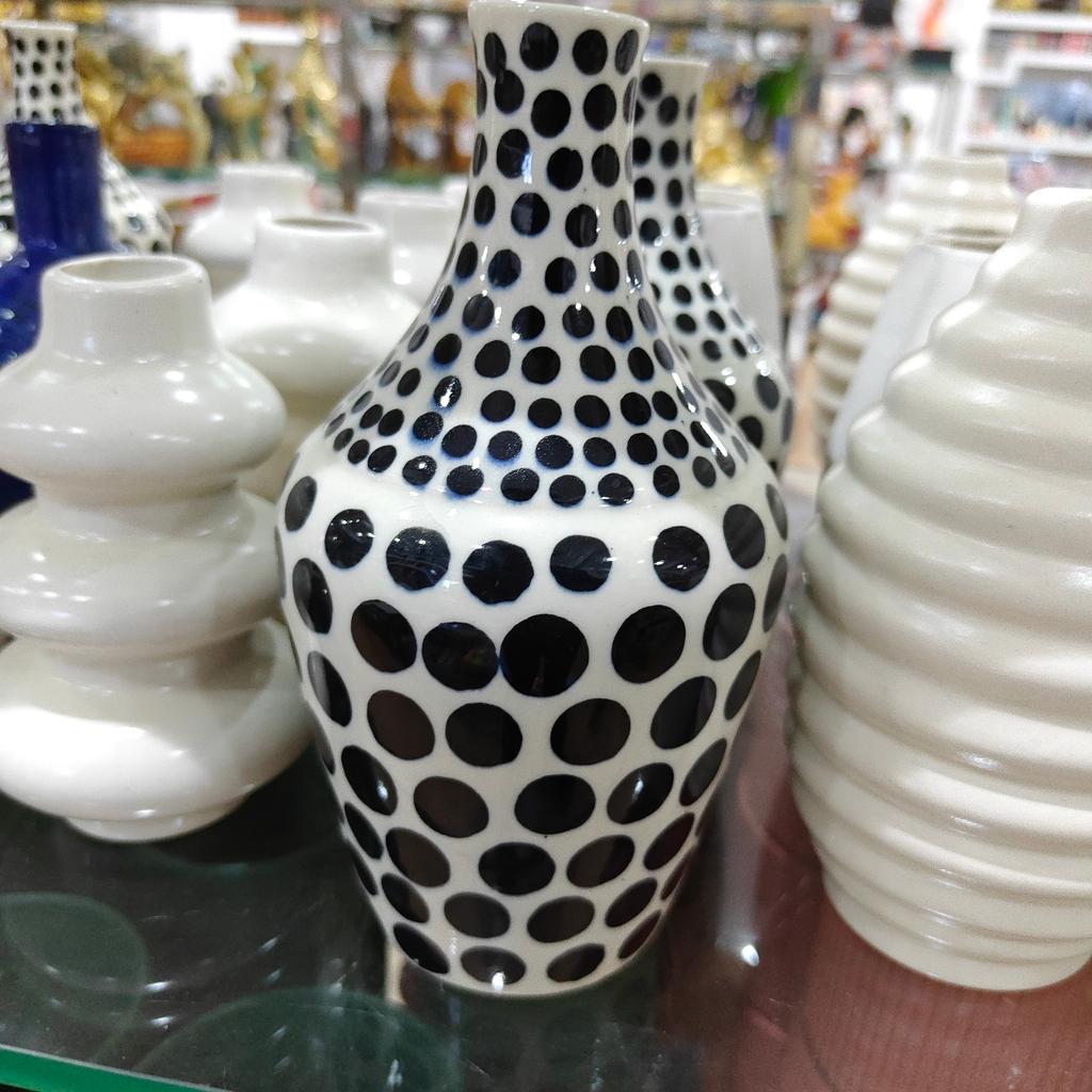 Black and White Polka Dot Vase | Ceramic | Home Decor