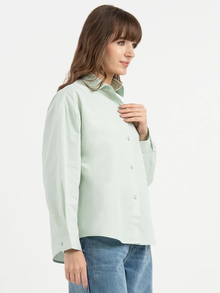 Shirts for Women in Pastel Green | Graphic Full Sleeve Shirt — photo 6
