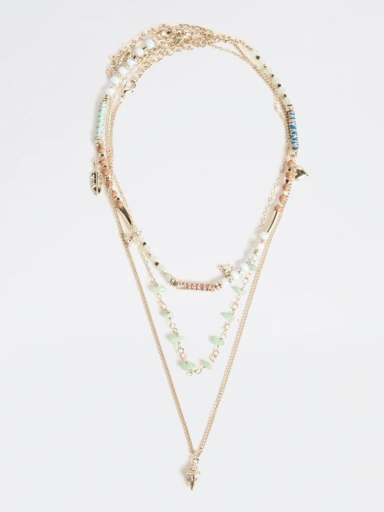 Westside Accessories Multi-Coloured Beaded Statement Necklaces - Pack of 3