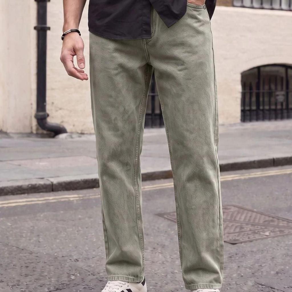 Men's Ice Grey Relaxed Fit Washed Denim Jeans Non-Stretchable