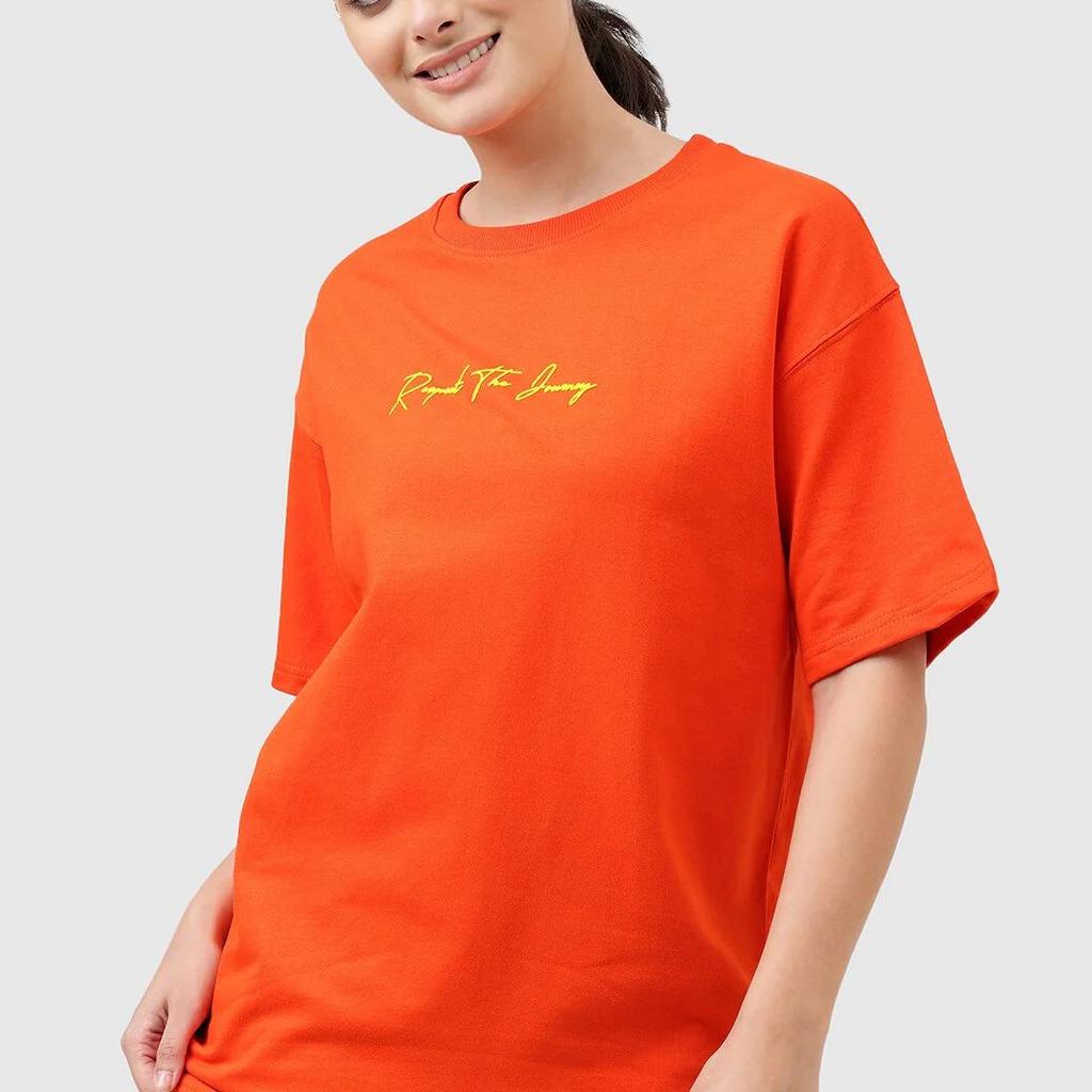 Respect The Journey Oversized T-shirt Orange