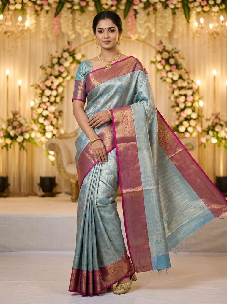 MIMOSA Women's Woven Design Kanjivaram Style Art Silk Saree with Blouse Piece - Ananda (SA00002477ANFREE) — photo 3