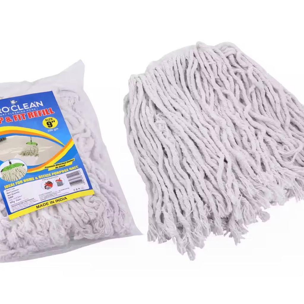Proclean Cotton Refill White - 350 gm | For Clip & Fit Mop | 9 Inch