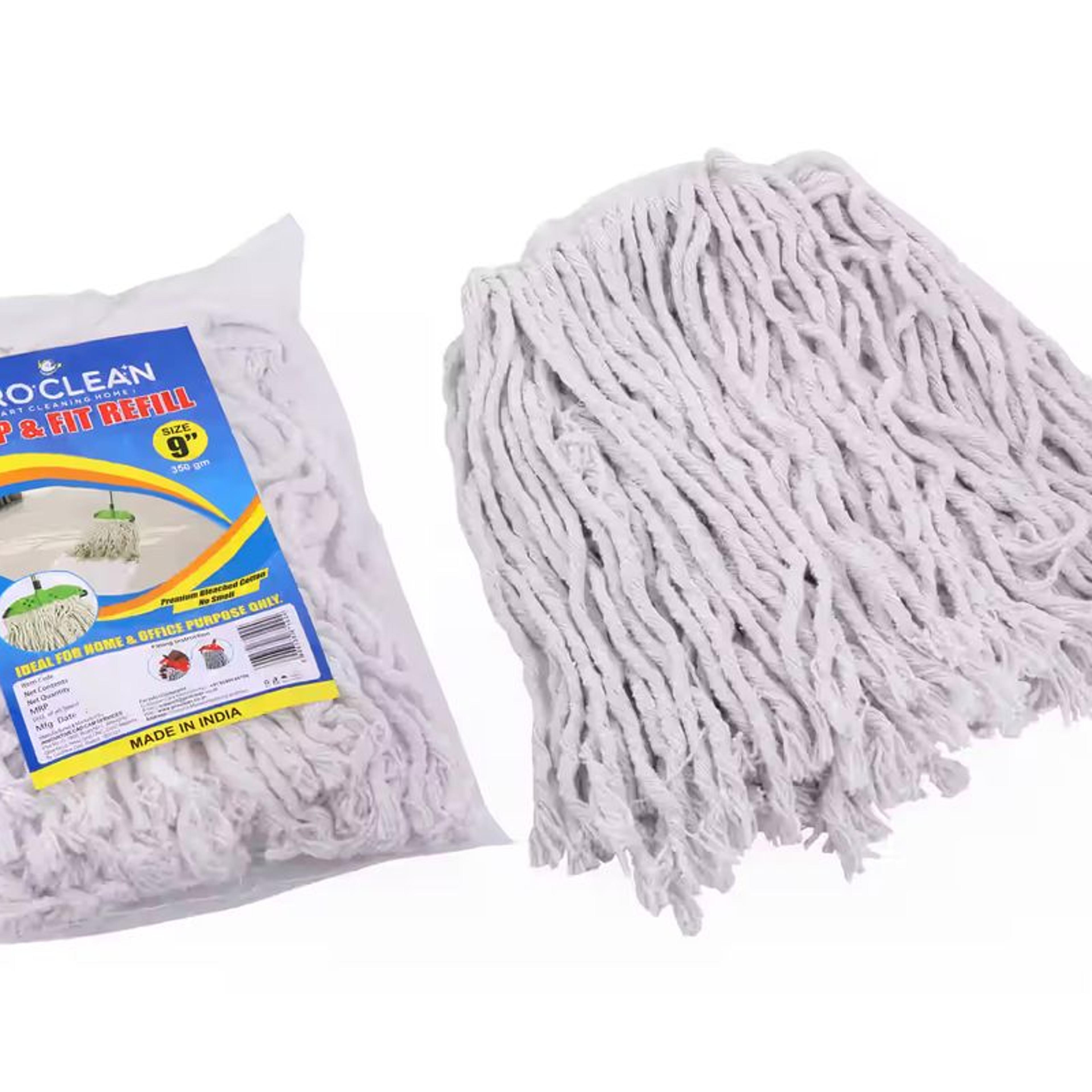 Proclean Cotton Refill White - 350 gm | For Clip & Fit Mop | 9 Inch