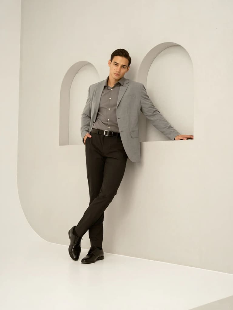 Submarine Black Checks Formal Pants