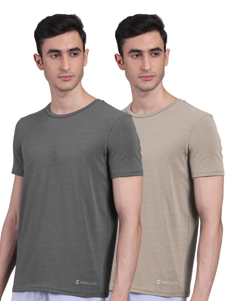 Men's Half Sleeves Bamboo Undershirts (Loungewear & Sleepwear) - Pack of 2 — photo 18