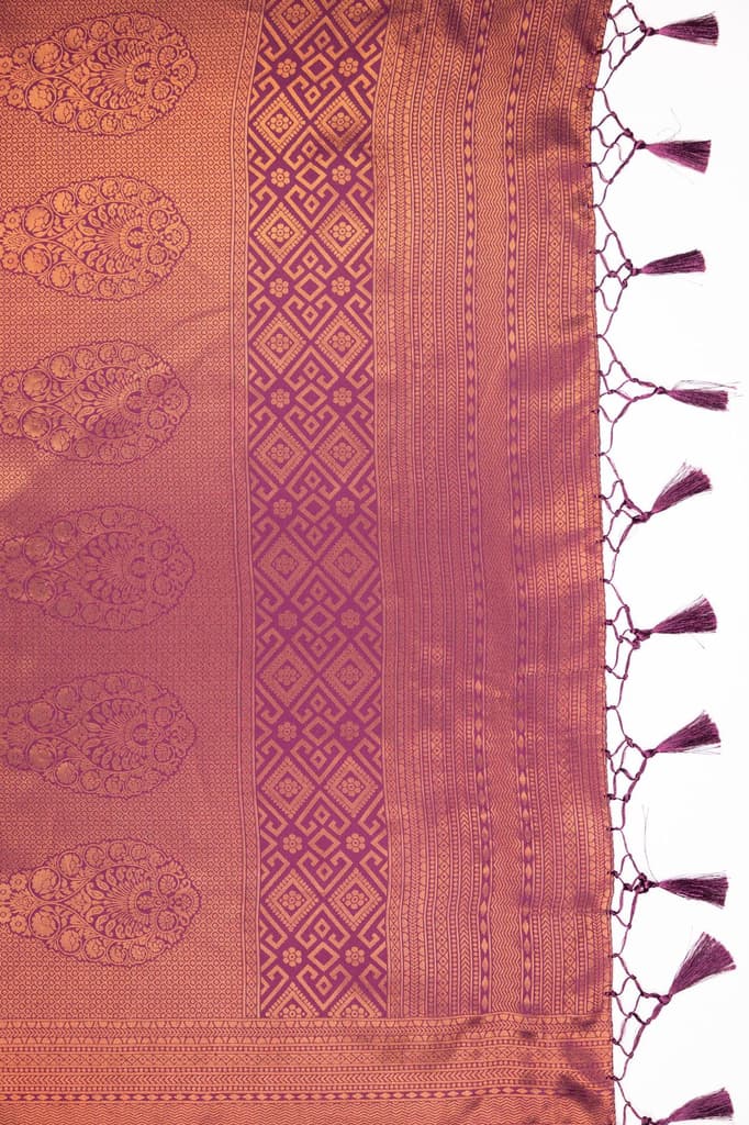 Mimosa Women's Woven Design Kanjivaram Style Art Silk Saree With Blouse Piece : SA00001789MJFREE — photo 6