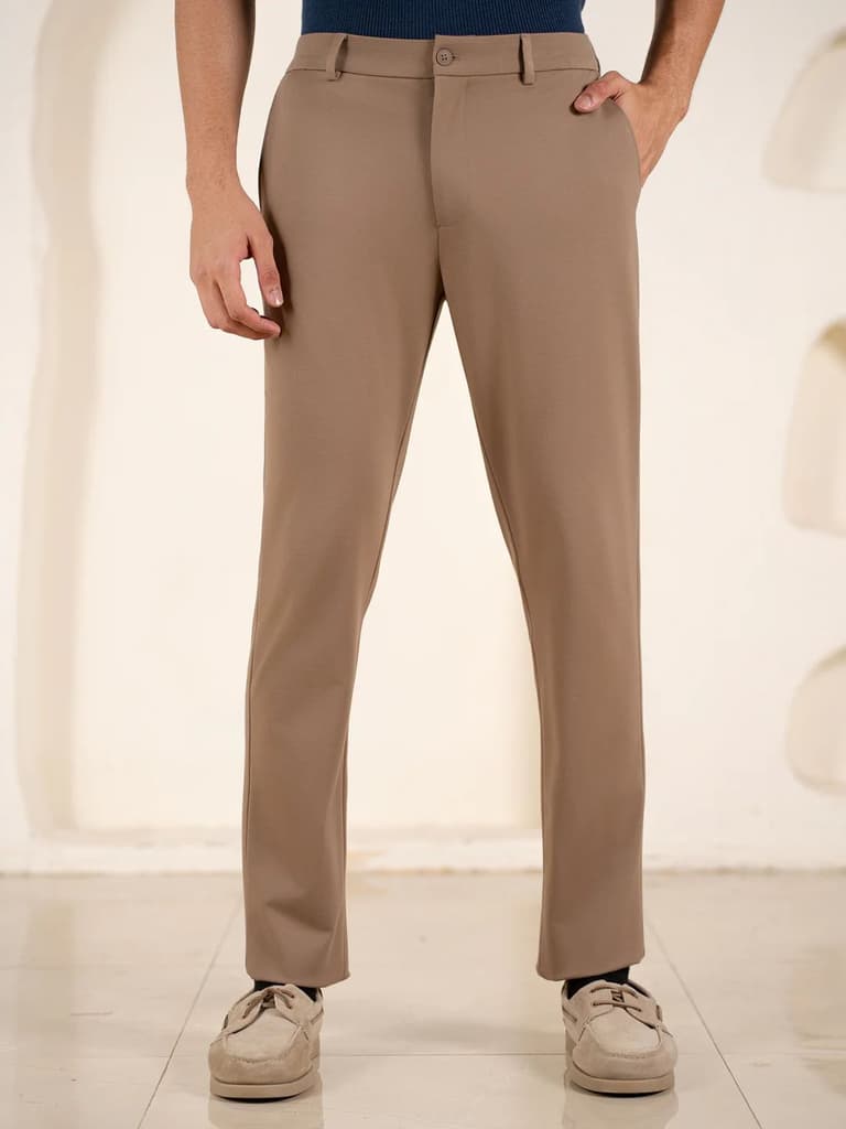 Malai Khaki Soft-touch Slim Fit Power Stretch Pants — photo 10