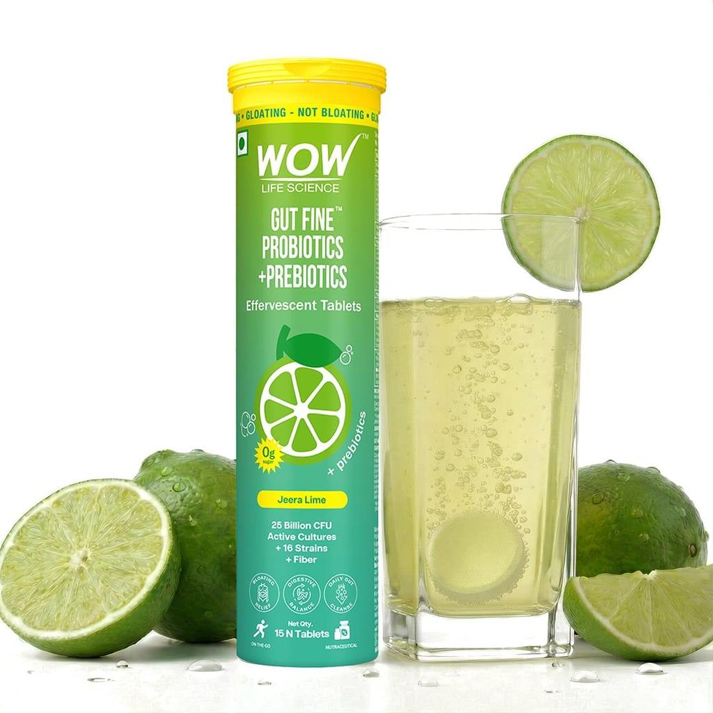 Gut Fine Probiotics & Prebiotics Effervescent Tablets Daily Digestive