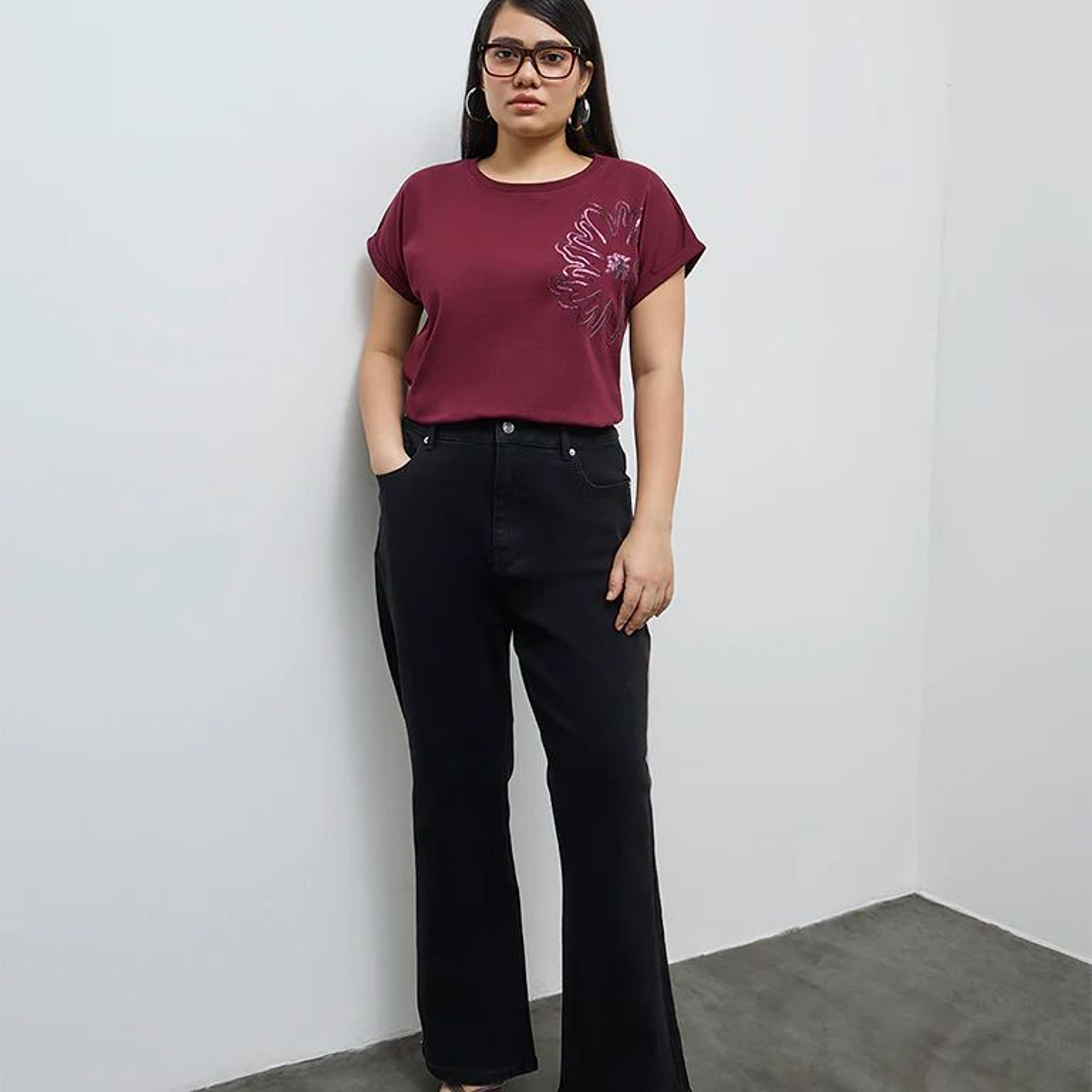 Gia Black Bootcut High-Rise Jeans