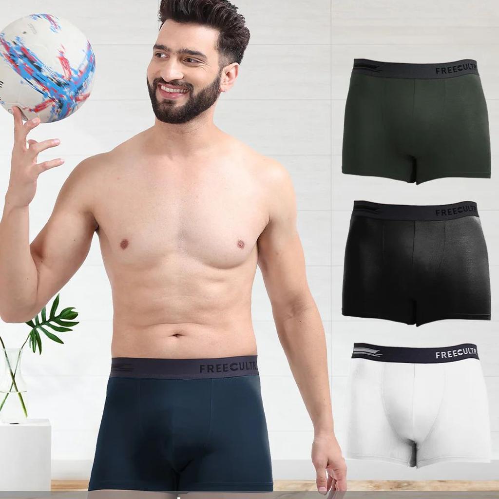 Men's Anti-Bacterial Micro Modal Plain Trunk (Pack of 4)
