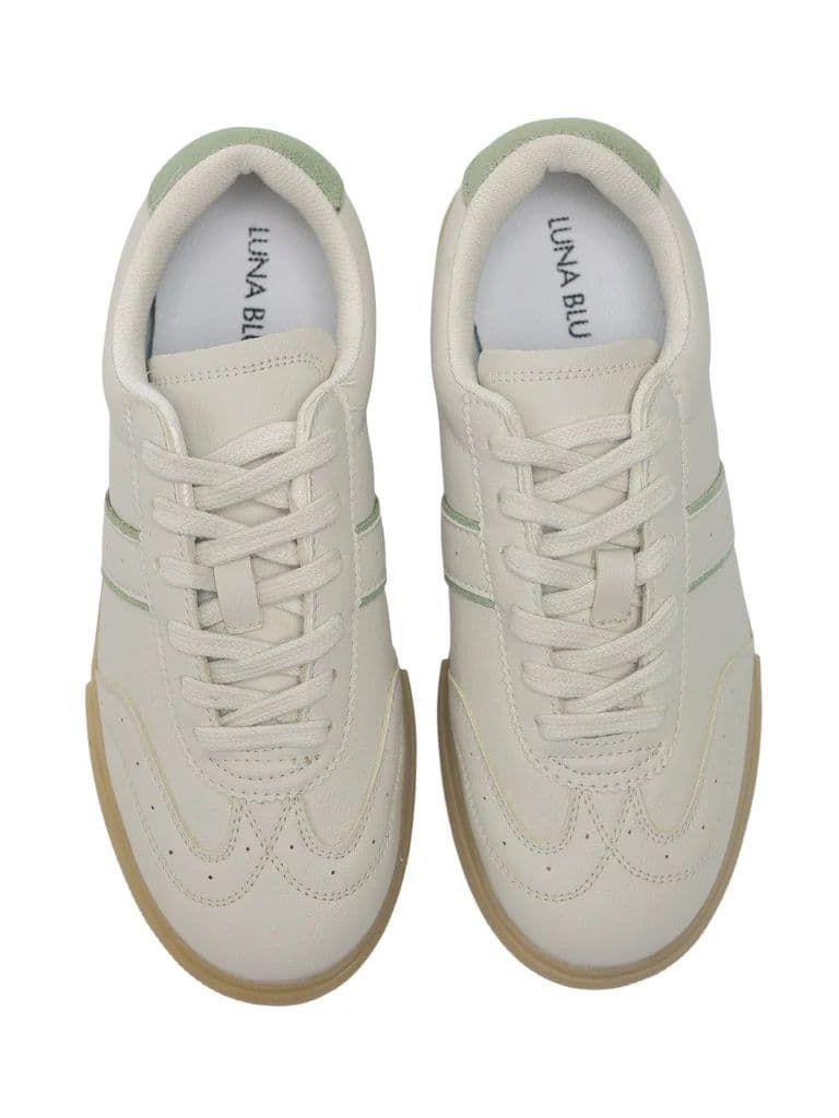 LUNA BLU Ivory Perforated Lace-Up Trainer Sneakers — photo 3