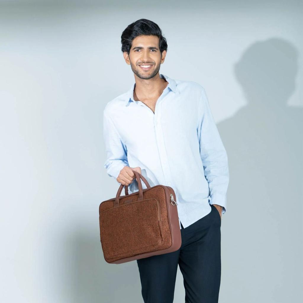 Brown Metal Laptop Bag