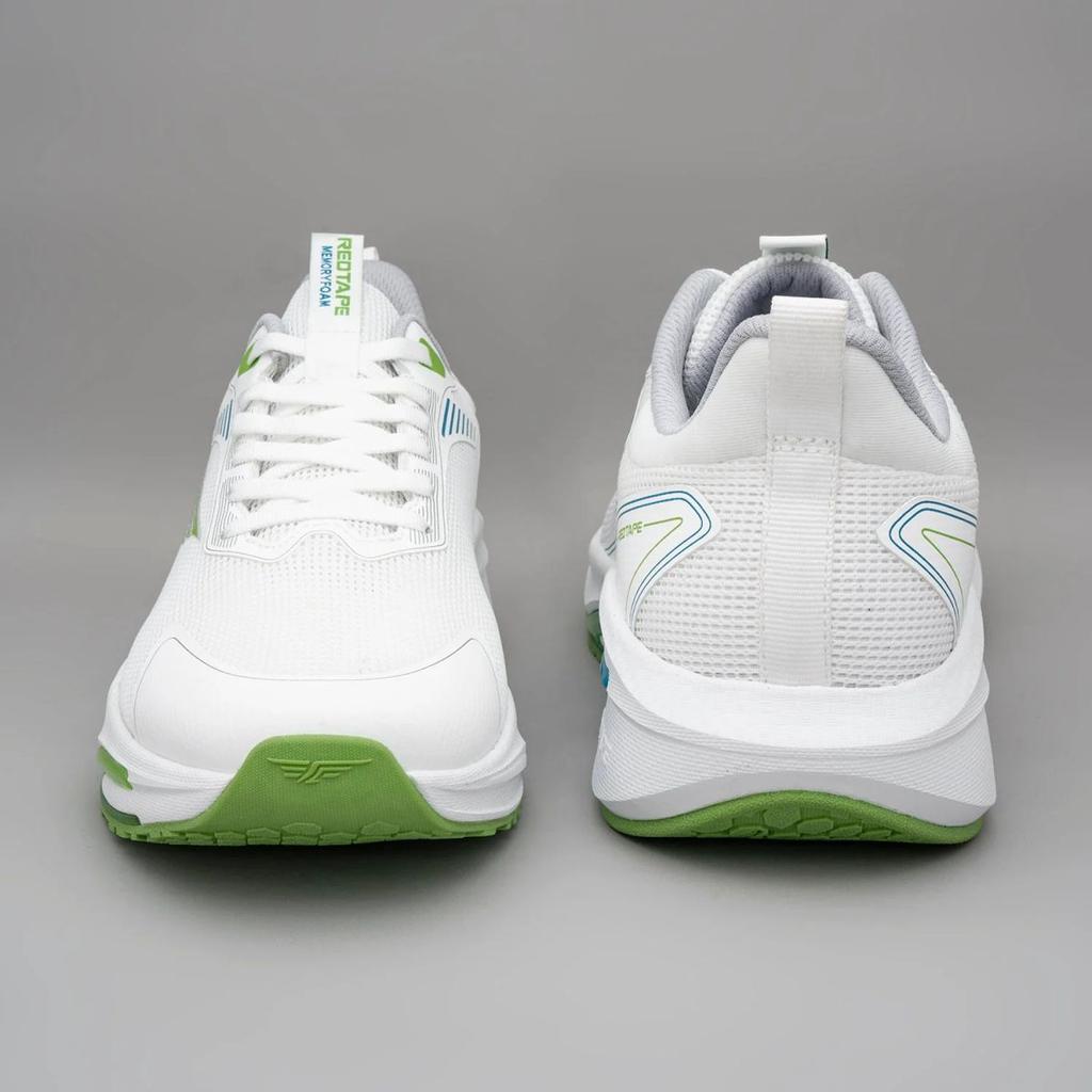 White & Green Sports Shoes for Men — photo 4