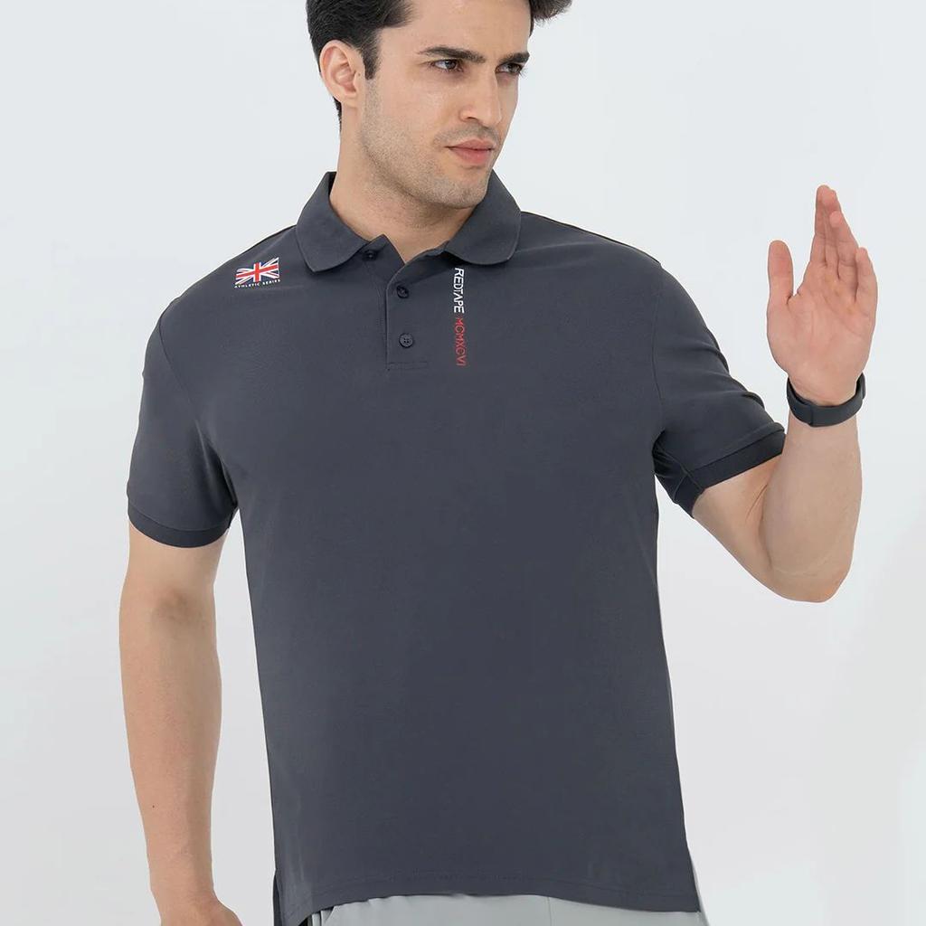 T Shirts for Men in Dark Grey| Polyester Polo T Shirt