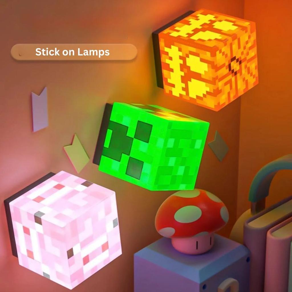 Minecraft Block Night Light | USB Rechargeable Mini Cube Lamp with Magnetic Mount — photo 2