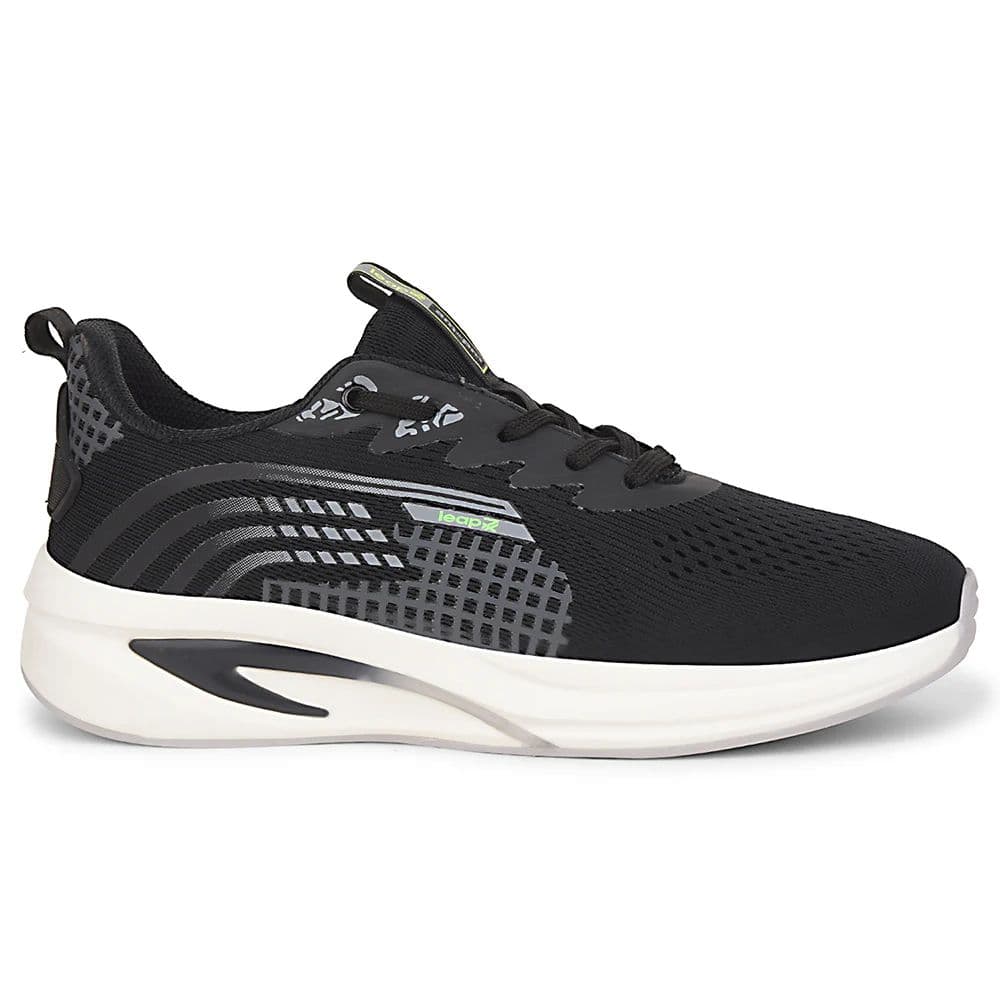 Leap7x Black Sports Lacing Running Shoes For Men KAPSTER-1 By Liberty — photo 2