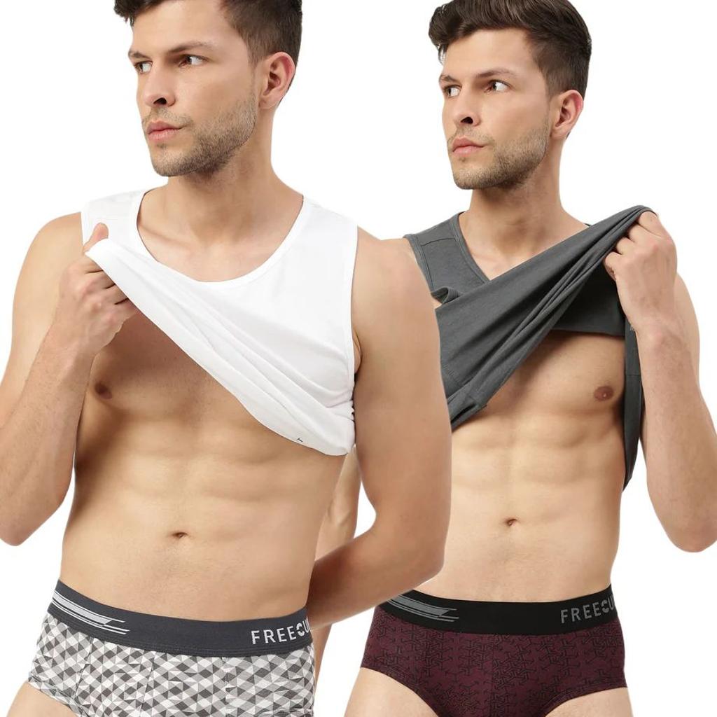 Men's Anti-Bacterial Printed Micro Modal Brief (Pack of 2)
