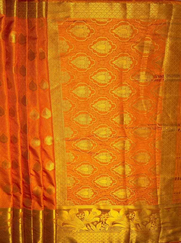 MIMOSA Women's Woven Design Kanjivaram Style Art Silk Saree with Blouse Piece - Mustard ( SA00003143MSFREE ) — photo 7