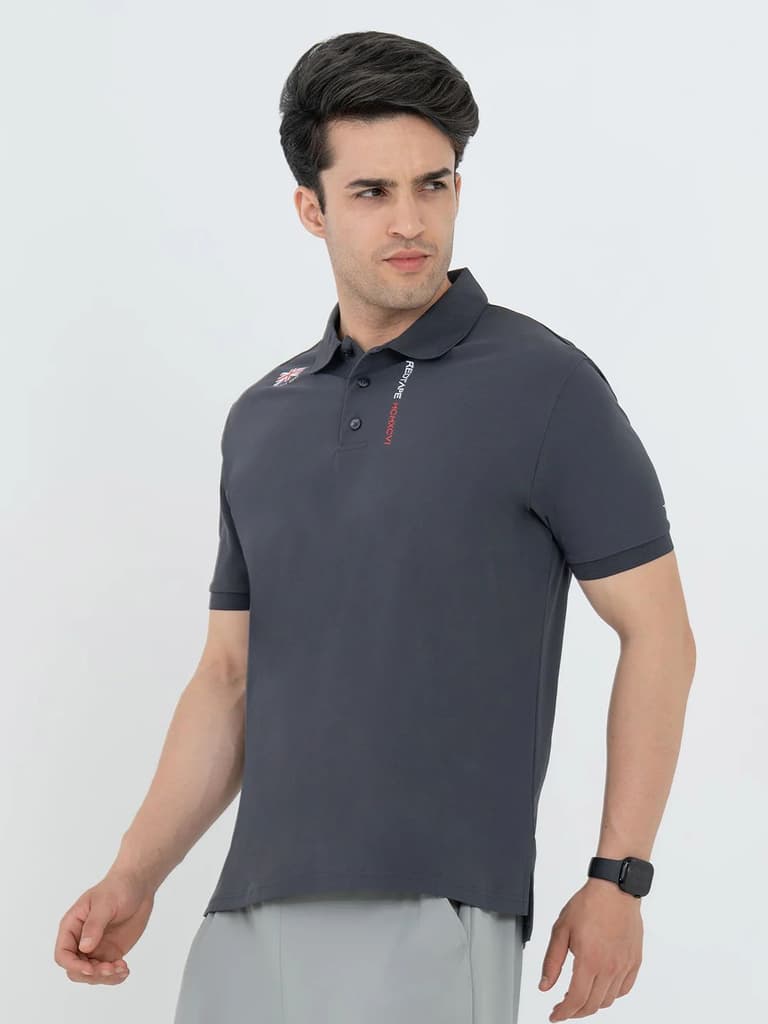 T Shirts for Men in Dark Grey| Polyester Polo T Shirt — photo 2