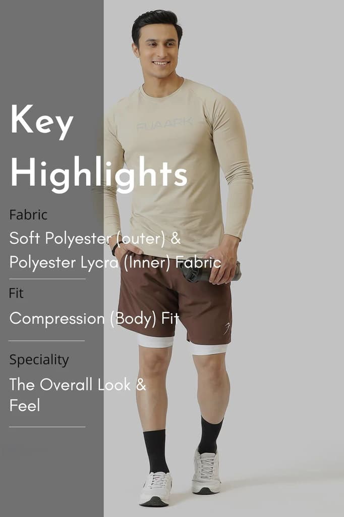 2 in 1 Compression Shorts Brown — photo 8
