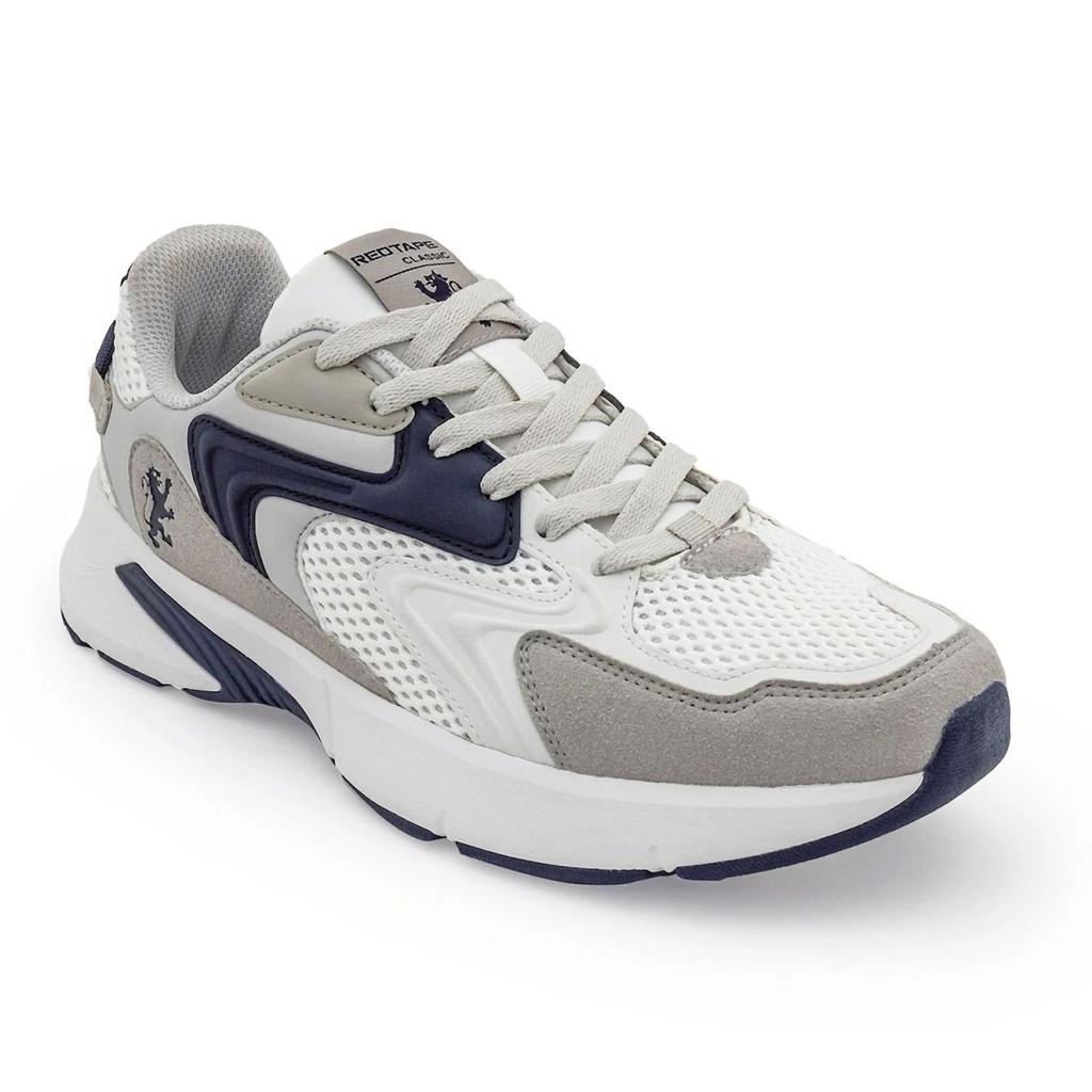 Sneakers for Men in White and Navy | Casual Low-Cut Lifestyle Shoes.