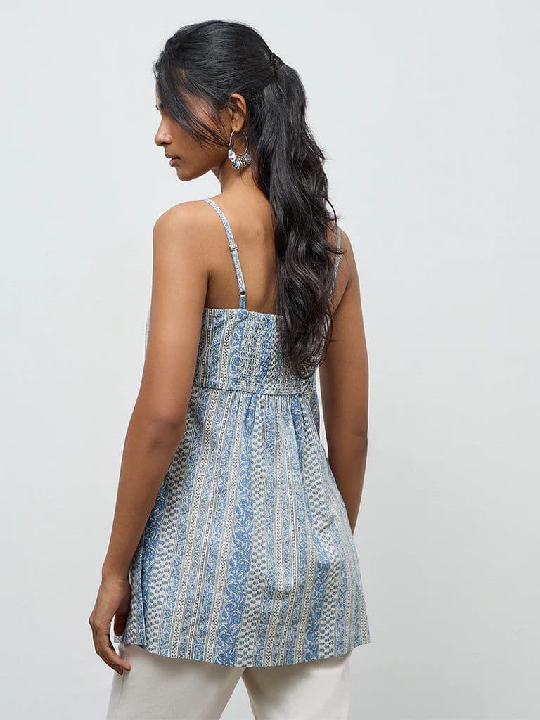 Utsa Indigo Botanical Design Cotton Kurti — photo 4