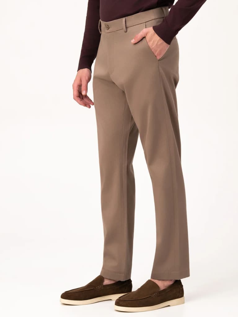 Terranova Khaki Relaxed Fit Stretch Chinos for Men — photo 8