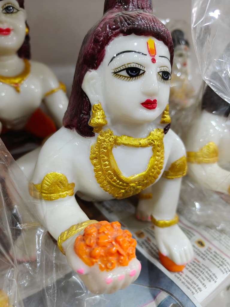 Gold Statue of Hindu Deity | Bronze | Religious Artifact | Yellow